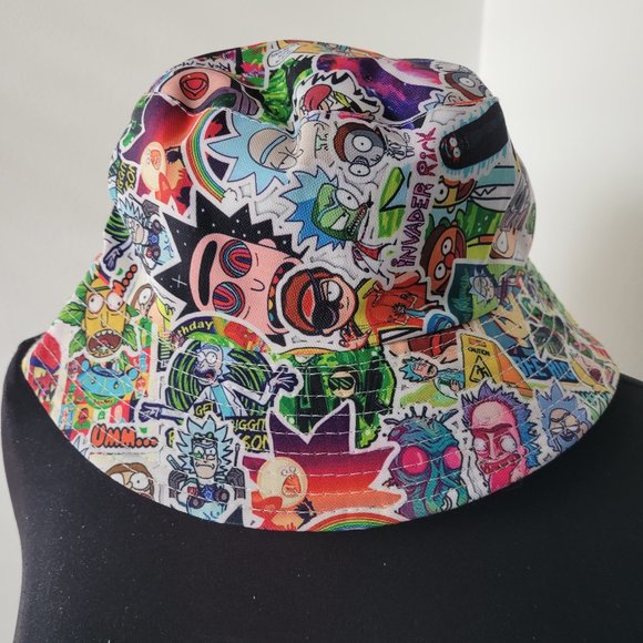 Accessories - Rick & Morty Cartoon All Over Print Design Reversible Bucket Hat